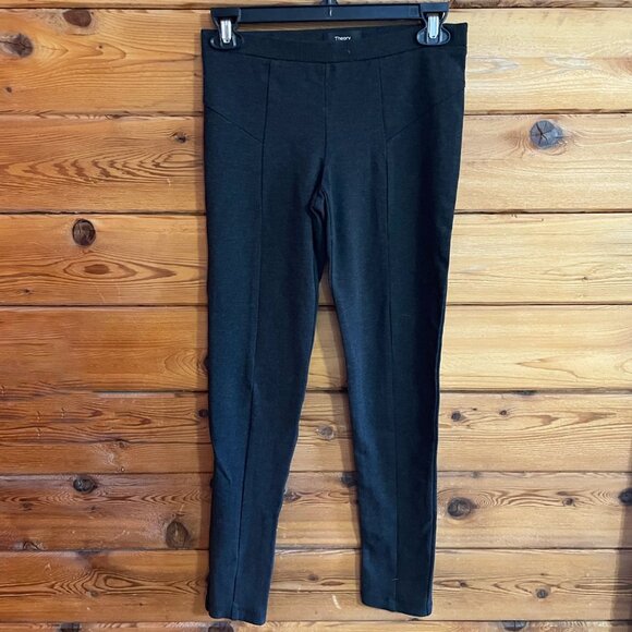 Theory Yoke High Rise Ankle Length Legging in Grey Compact Knit SP - Picture 1 of 8